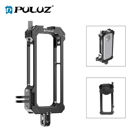 Металлическая защитная клетка PULUZ, рамка корпуса для панорамной камеры Insta360 X3 с расширительным основанием для холодного башмака, рамка для клетки для кроликов