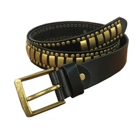 metal rivet jeans belt for men rock stud western cowboy belt men ceinture homme punk belt leather belt men male belt tbt0088