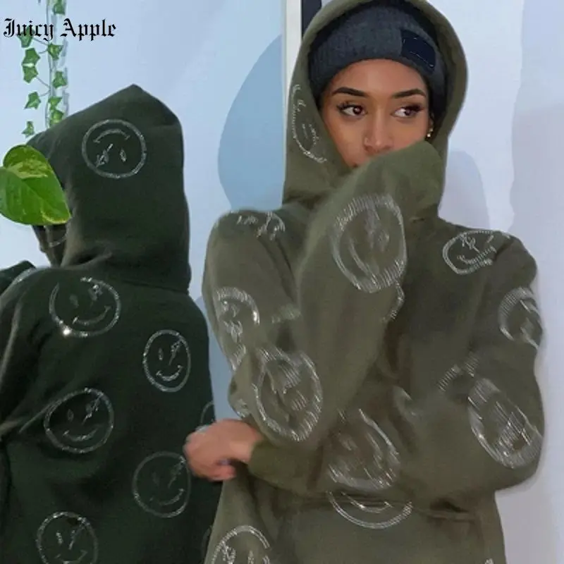 

Juicy Apple Sweatshirts For Women Hoodies Fashion Y2k Clothes Oversized Hooded Pullovers Streetwear Womens Jackets Autumn 2022