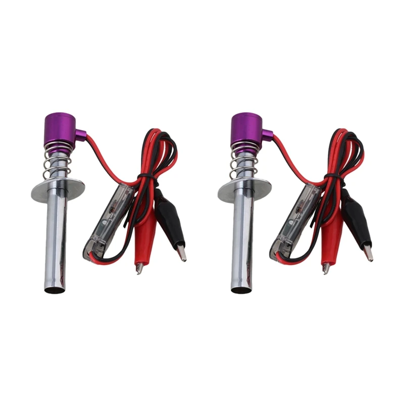 

2X Glow Plug Starter Igniter Upgraded 6V -24V Electronic for HSP Nitro RC Car Purple