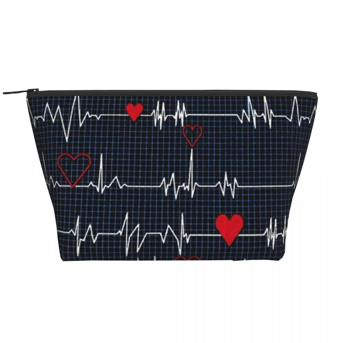 

Heart Beaten Trapezoidal Portable Makeup Bags Daily Storage Bag Cosmetic Case for Travel Toiletry Jewelry Bag