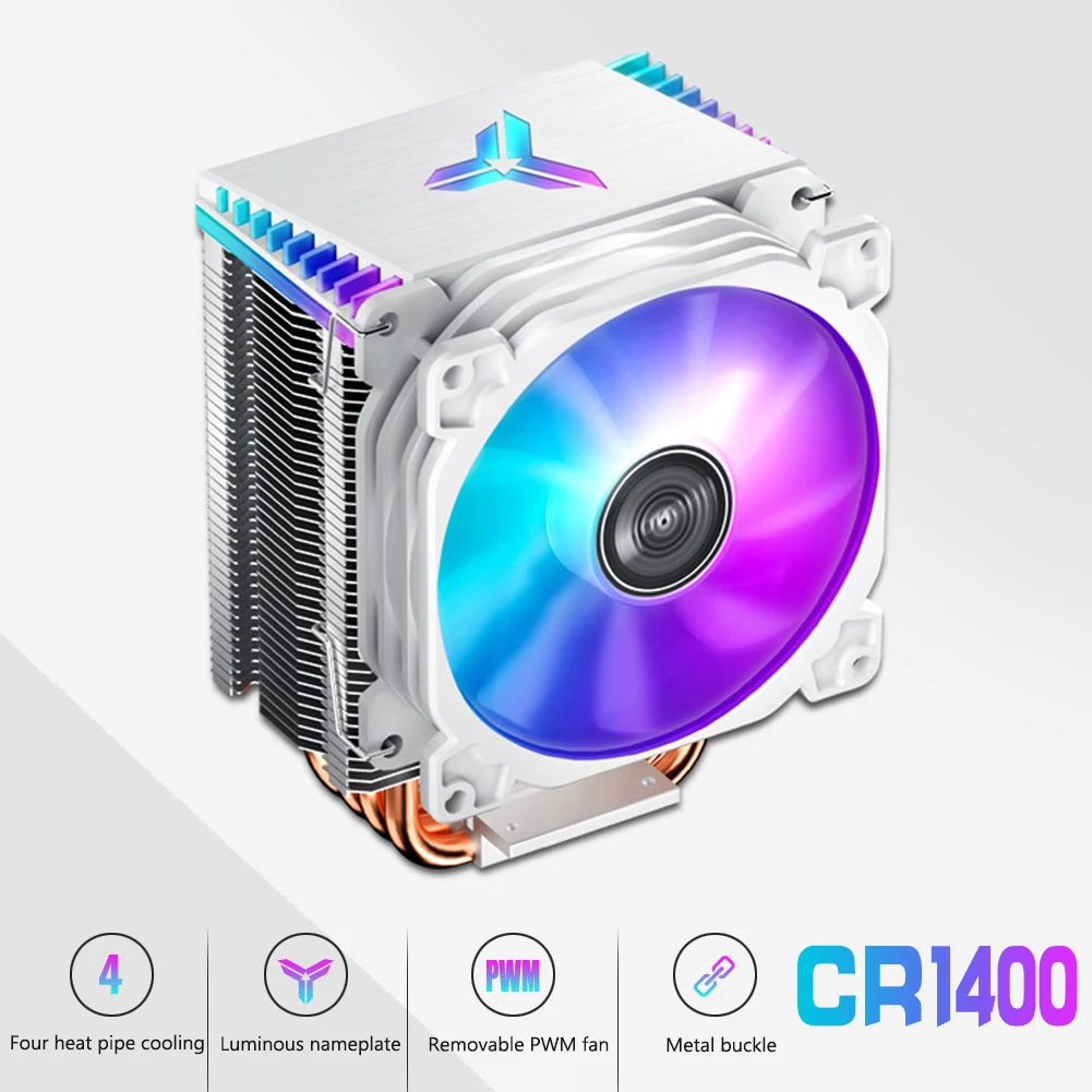 

CR1400 9 см 4 тепловых трубы 4 контакта ПК чехол для компьютера охлаждающий кулер для процессора вентилятор с гидравлическим подшипником 12 В пос...
