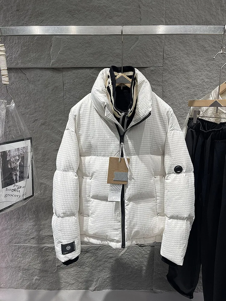 Зимняя мужская Толстая теплая куртка на утином пуху модное ветрозащитное пальто