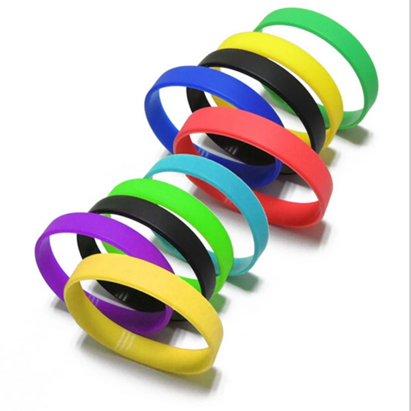 

Silicone Rubber Wristband Flexible Wrist Band Cuff Bracelet Sports Casual Bangle For Women Men 12 Colors Fashion Bracelet