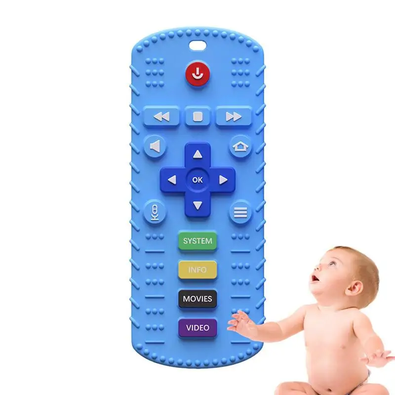 

Игрушка-прорезыватель для зубов в форме пульта дистанционного управления, игрушка для детей 0-12 месяцев, силиконовая Игрушка-прорезыватель для зубов с дистанционным управлением, игрушка для мальчиков и девочек, сенсорная игрушка
