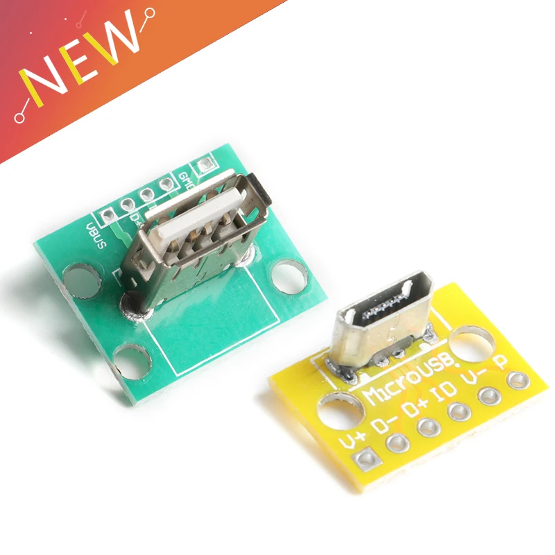 

10 шт.-1 шт. вертикальный USB Micro USB 2,0 гнездовой разъем A-разъем 2,54 мм PCB преобразователь адаптер плата для отключения 180 градусов по вертикали