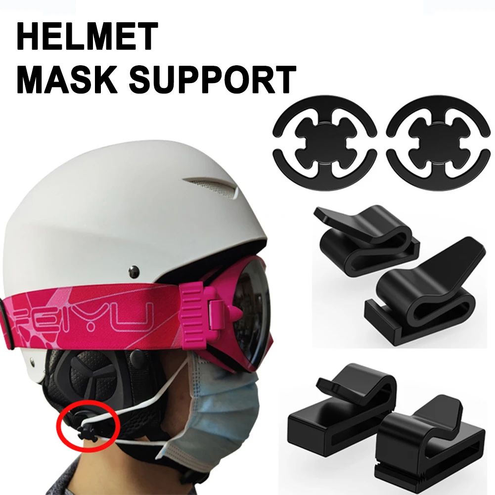 

2pcs Ski Helmet Mask Holder Snowboard Helmet Mask Anti-drop Clip Hook Buckle for Outdoor Motorcycle Cycling Skiing Climbing Spor