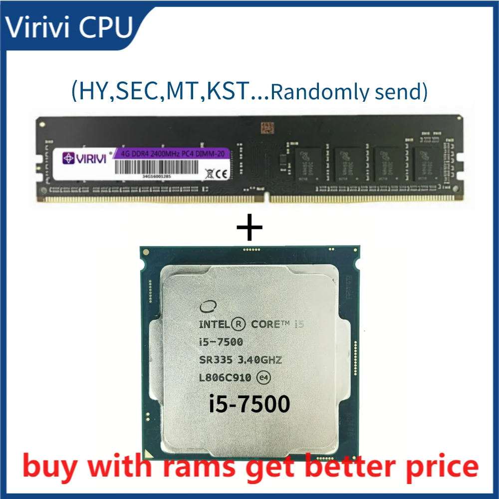 

Четырехъядерный процессор DDR4, 4G, 2400 МГц, с Φ i5 7500, 3,4 ГГц, четырехпоточный ЦПУ, 6 Мб, 65 Вт, LGA 1151