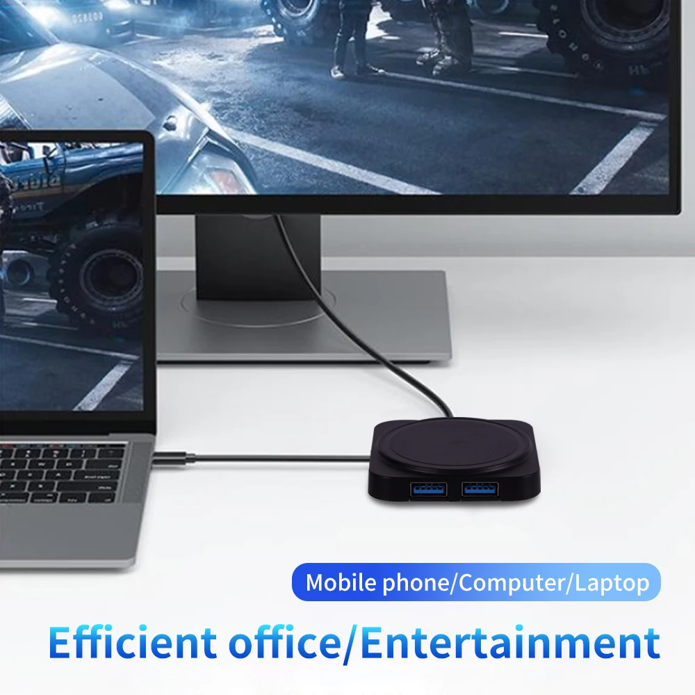 Беспроводное зарядное устройство 4 в 1 с 4-портовой док-станцией расширения