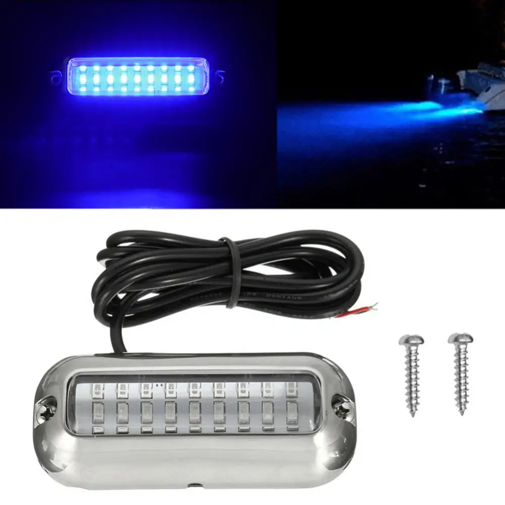 

1PC 7 LED Underwater Fishing Light 12V Boat Transom Night Light Water Landscape Lighting For Marine Boat Accessories Marine