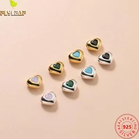 wholesale 925 sterling silver heart zircon spacer beads 18k gold plated diy charm bracelet necklace pendant accessories jewelry