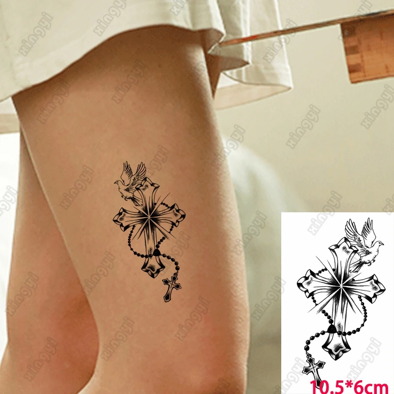 Peace Pigeon Temporary Tattoo Sticker Small Mini Angel Wing Cross Bead Tatoo Arm Hand Wrist Men Women Glitter Tattoos Kids |