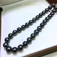 huge charming 1813 14mm natural south sea genuine black round necklace free shipping women jewelry