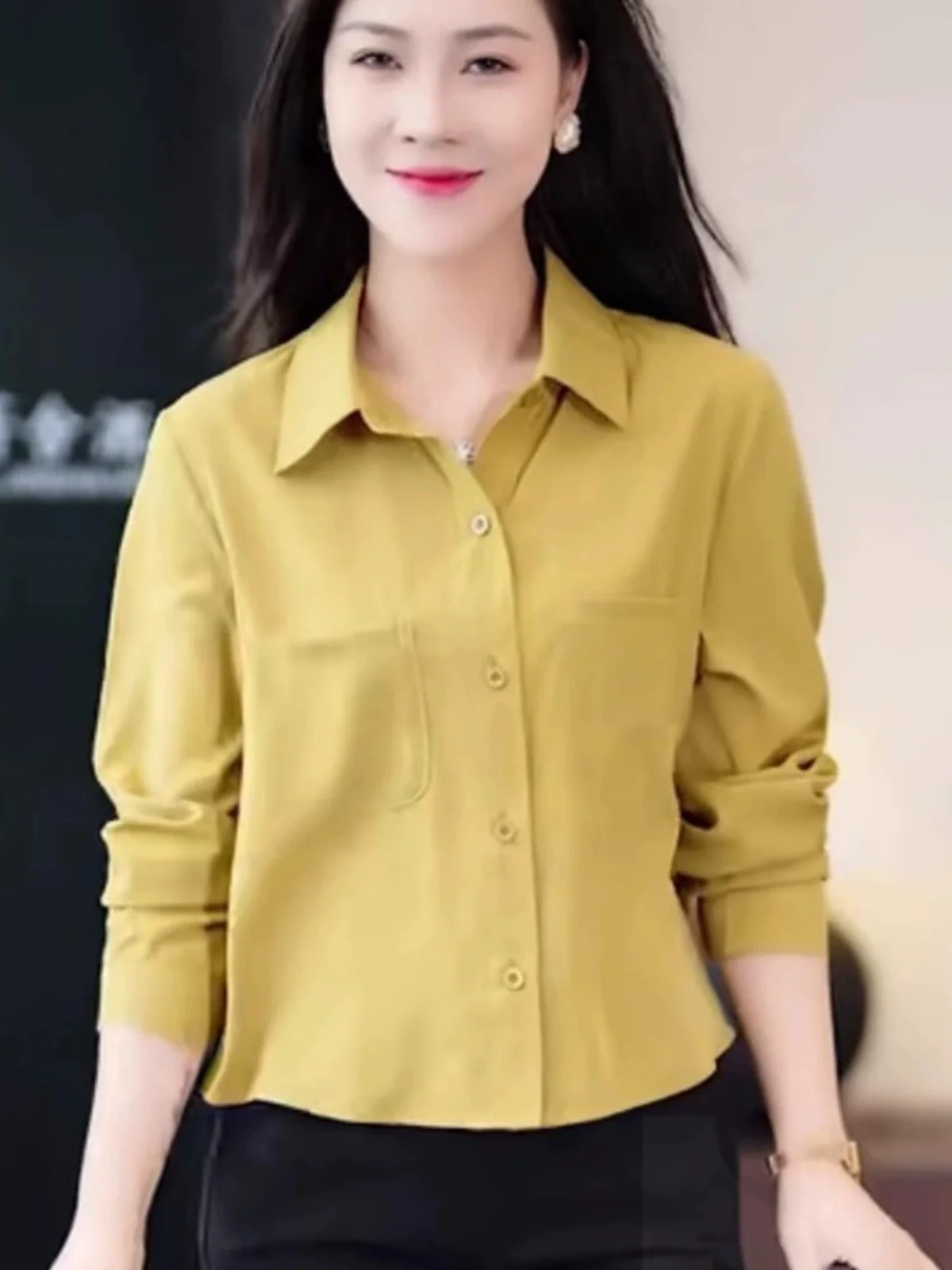 Fashion Western Sle Shirts Women 2024 Autumn New Loose Belly Covering Slimming Slim fit Small Short Long sleeve Shirt