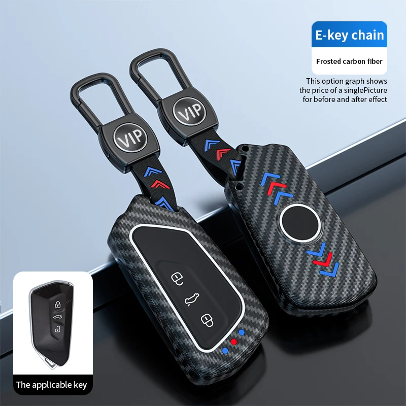 ABS Carbon Fiber Pattern Car Key Case Cover for VW Golf 8 Mk8 2020 for Skoda Octavia 4 8 A8 MK4 VAG Group 2021 Seat Leon