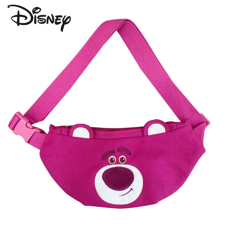 Disney Strawberry Bear New Women's Chest Bag Fashion High Quality Children's Waist Bag Cartoon Casual Versatile Crossbody Bag