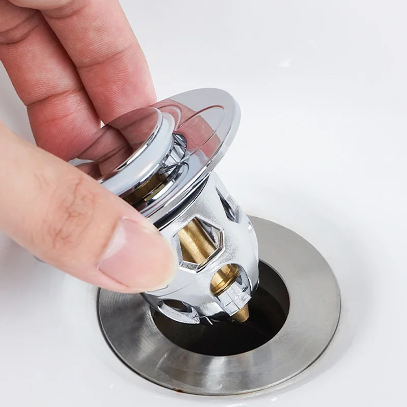 

1Pcs Universal Copper Pop-Up Bounce Core Basin Drain Filter Hair Catcher Deodorant Bath Tub Stopper Kitchen Bathroom Tools