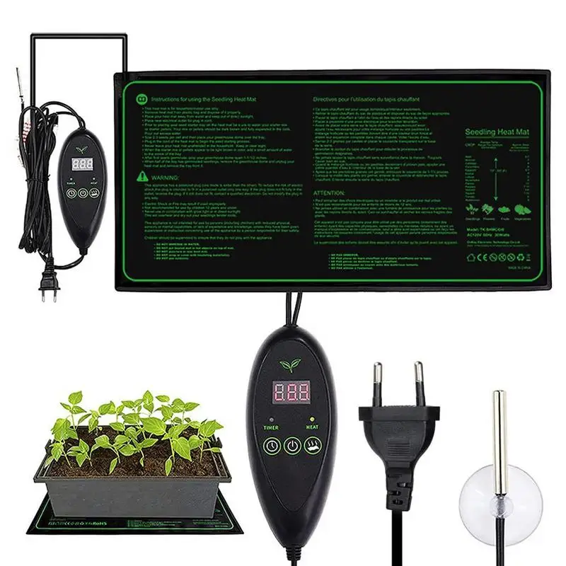 

Timing Seedling Heating Mat 6-speed Waterproof Plant Seed Germination Propagation Clone Starter Plant Growth Warm Pad Garden