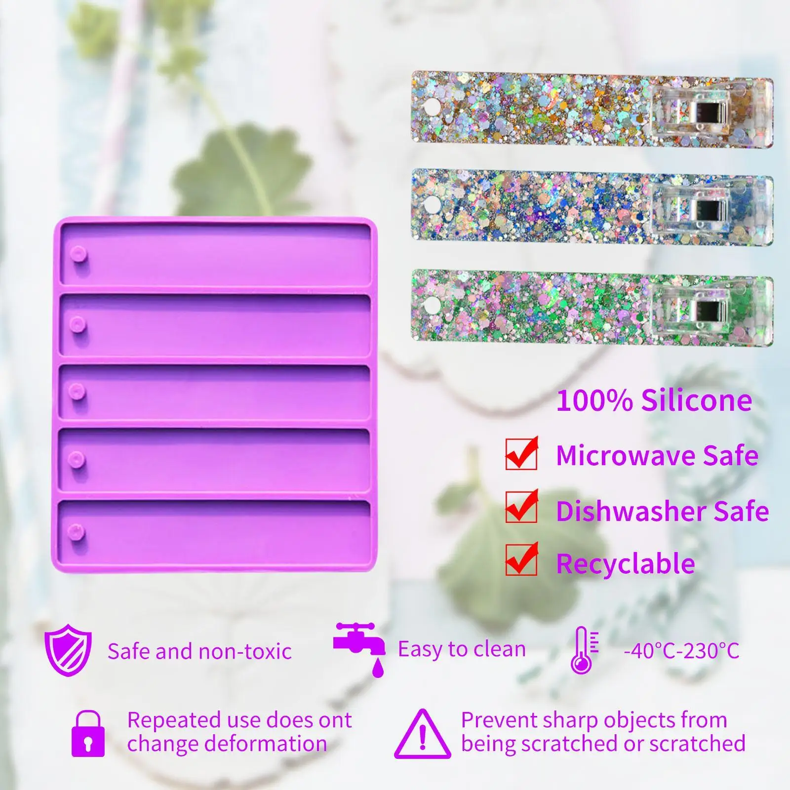 

Credit Card Puller Silicone Molds Set DIY Keychain Card Picker Bookmark Mould