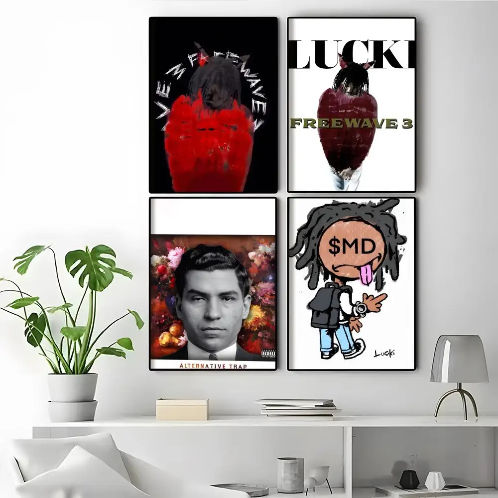 Фото Постер с изображением рэпера WAKE UP LUCKI, HD-качество, прочный, из ПВХ, для украшения стен - водонепроницаемый, утолщенный, для дома, отеля, спальни №2