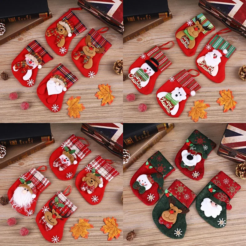 Рождественские украшения для дома 2022 блестки Санта-Клаус рождественские носки