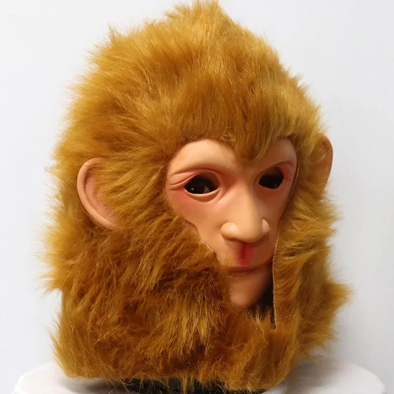 Черная миф Wukong Косплей латексная маска на все лицо золотые волосы Qi Tian Da Sheng