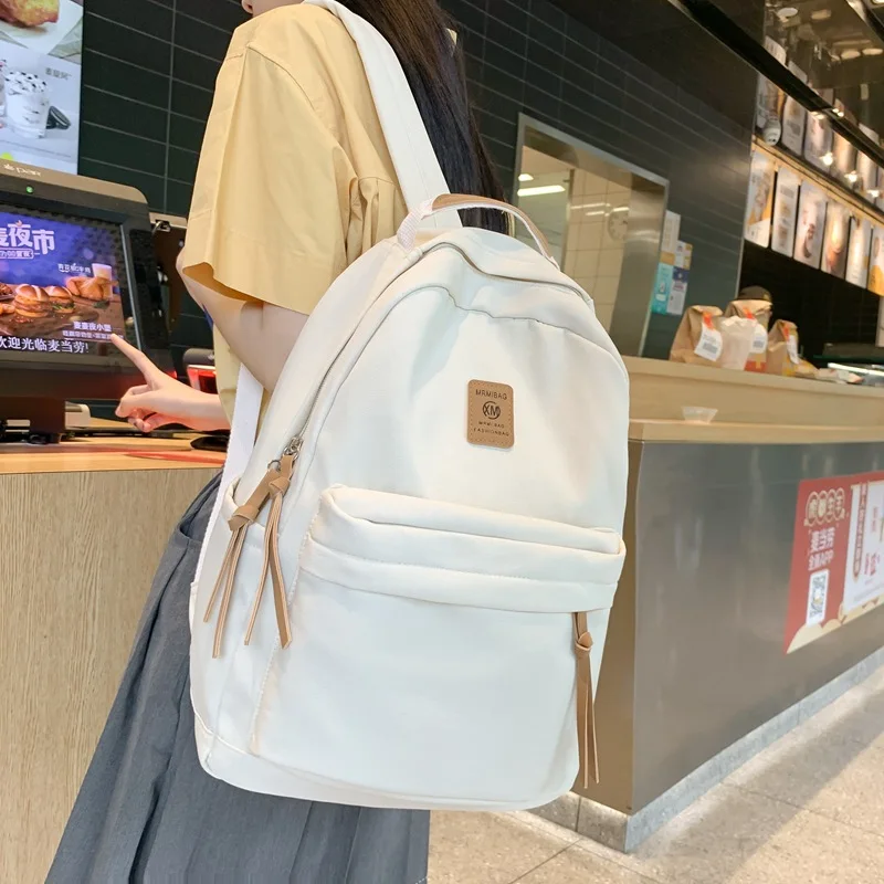 

Women Simple Japanese Style Canvas School Backpack Girls Daily Cute Bags Boys