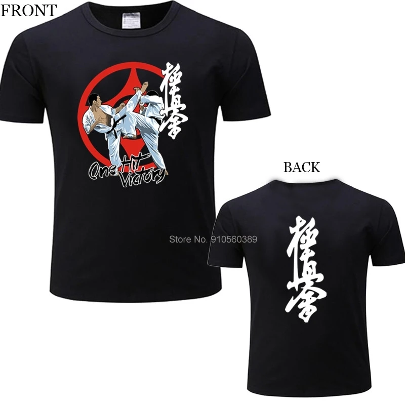 

Kyokushinkai Kyokushin t-shirt Kai Kan Karate tshirt One Hit Kill Mma Mix Martial Art Cotton T Shirt men teeshirt euro size