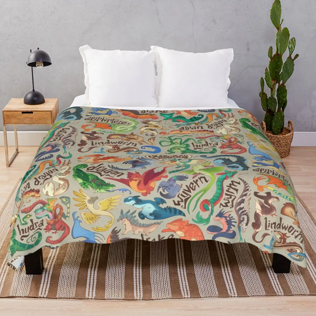 

Mini Dragon Compendium Blanket Fleece Decoration Soft Throw Blankets for Bed Home Couch Travel Cinema