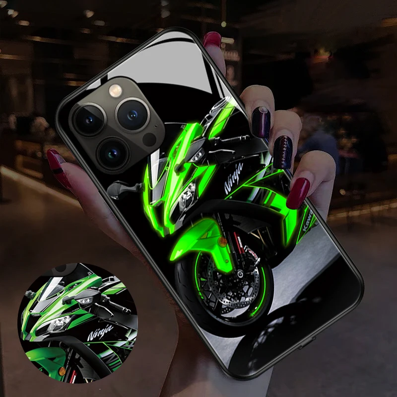 Cool car locomotive Luminous Phone Case For Iphone 14 13 PRO MAX 12 Mini 11 shell 14Plus Smart Voice Controlled Protective Cover