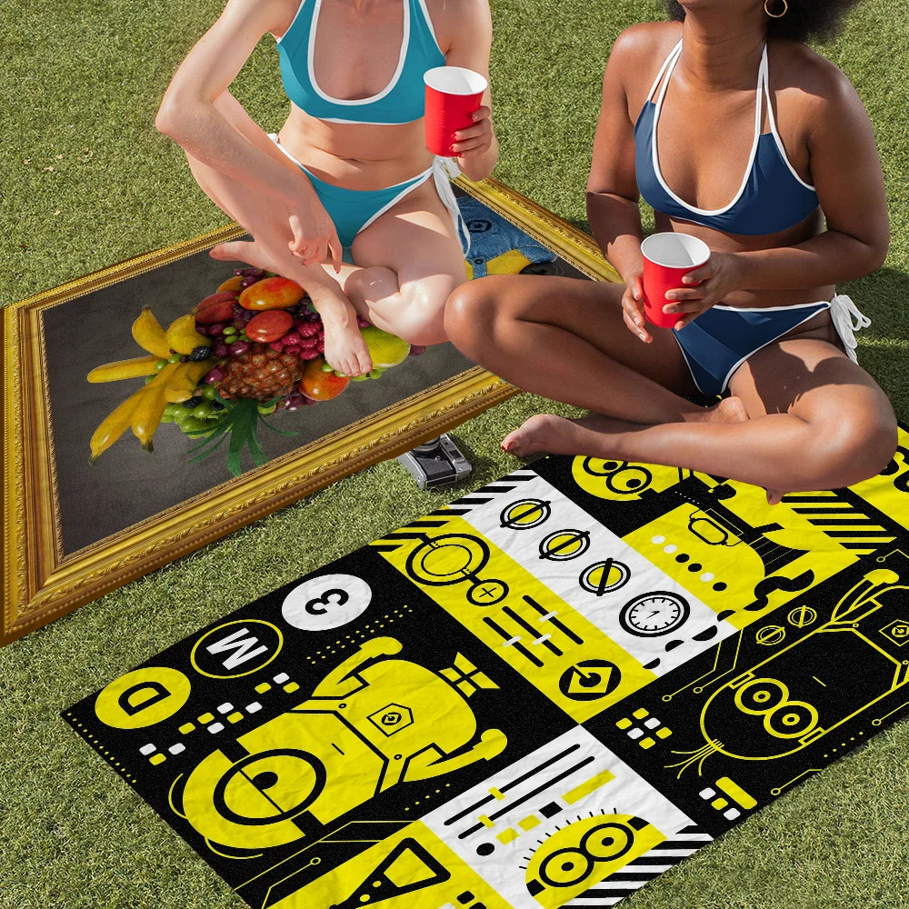 M-minions D-despicable-mes Пляжное Полотенце Быстросохнущее Мягкое Впитывающее Из