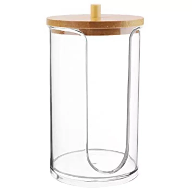 

Acrylic Bathroom Cup Holder Storage Tank Cotton Swab Storage Box Makeup Remover Cotton Box