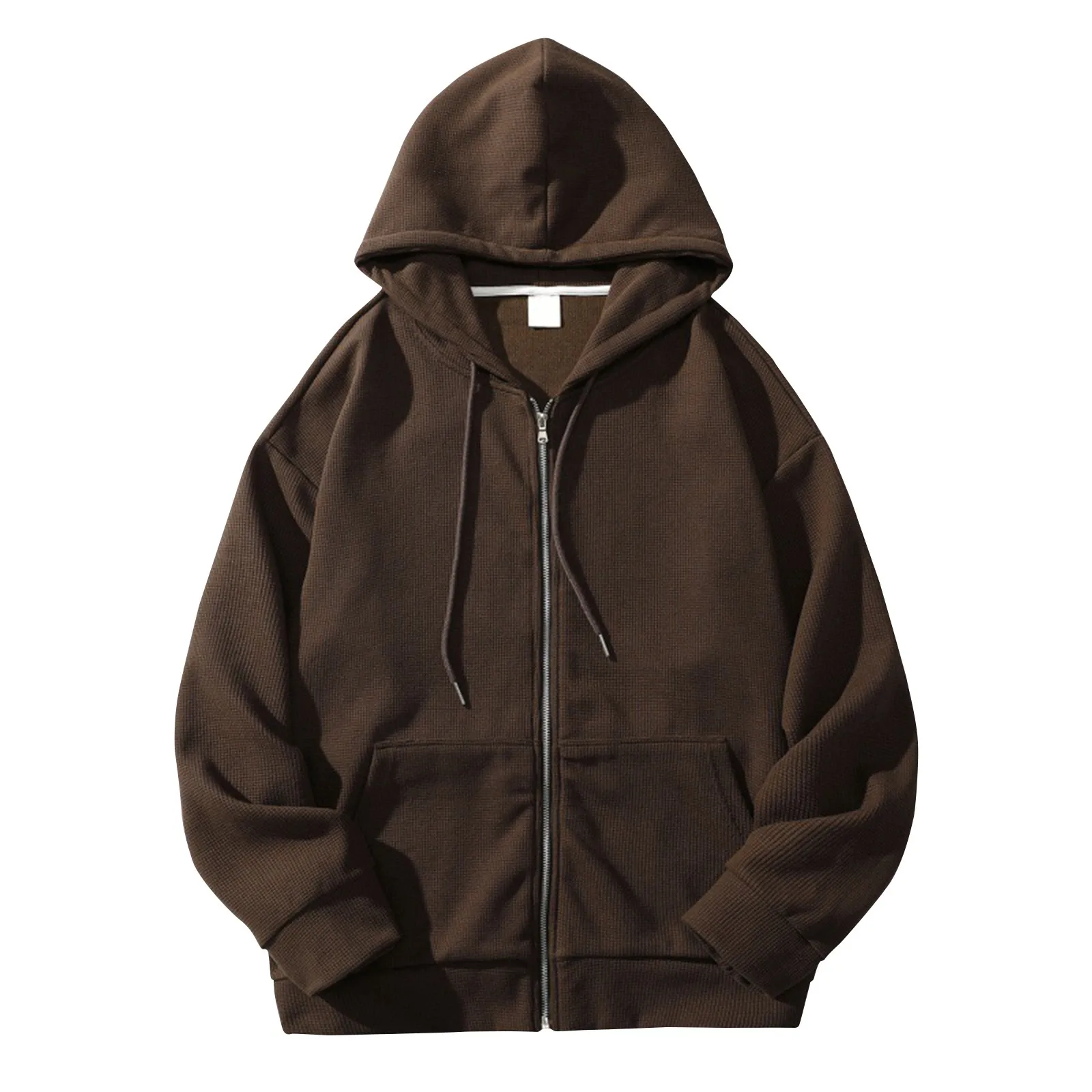 

Men's Loose Casual Hoodie 2023 New Zipper Sweatshirt Male Solid Color Plus Size Casual Tops Fashion Hip Hop Streetwear