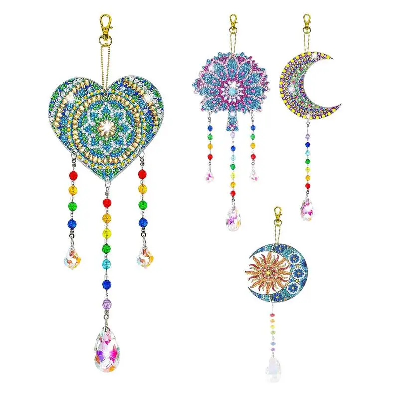 

DIY 5D Keychain Ornaments Crystal Painting Wind Chime Pendant Strong Adhesion Art Craft Wall Hanging Art Home Garden Decor