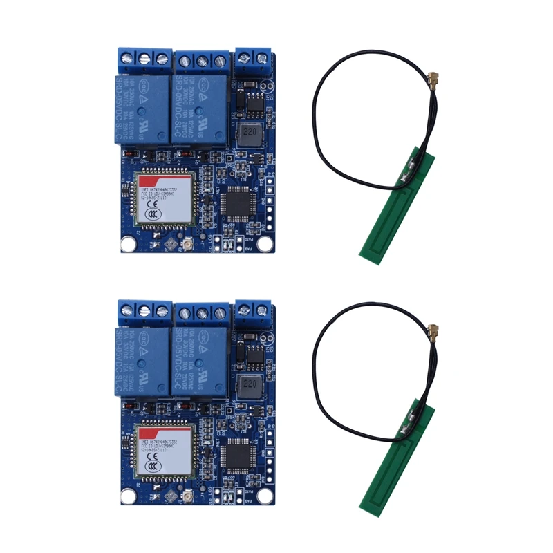 

2-канальный релейный модуль Sim800c Stm32f103c8t6 для тепличного кислородного насоса, Gsm переключатель с дистанционным управлением, Sms, 2 шт.