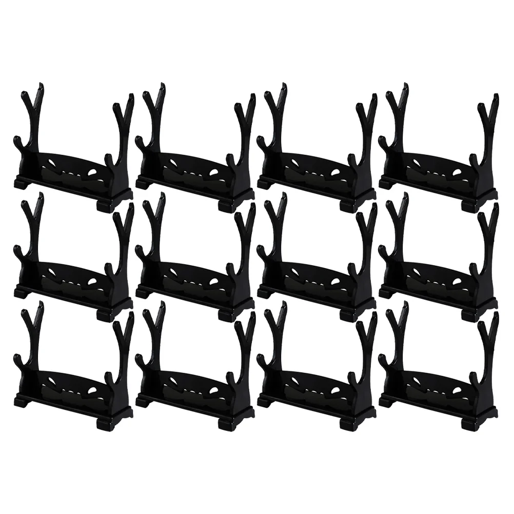 

12 Pcs Display Stand Toy Model Storage Rack Plastic Coat Hangers Samurai Katana