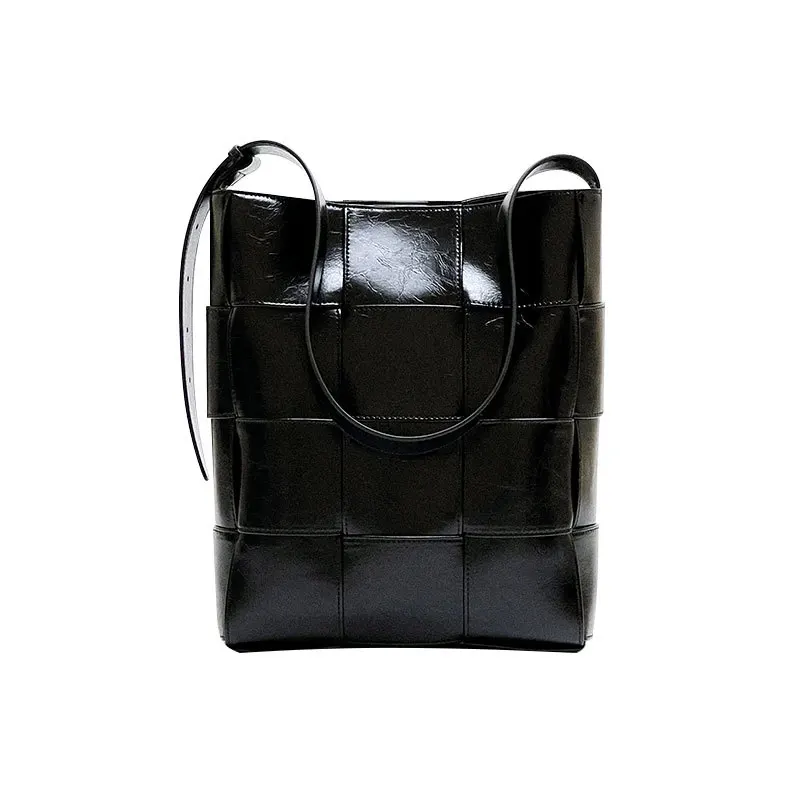 

Сумка-тоут женская из воловьей кожи, плетеная вместительная сумочка через плечо в стиле INS, Роскошный дизайнерский саквояж