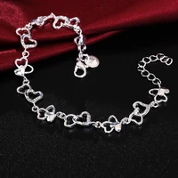linjing 925 sterling silver full heart aaa zircon chain bracelet for women wedding engagement party fashion jewelry