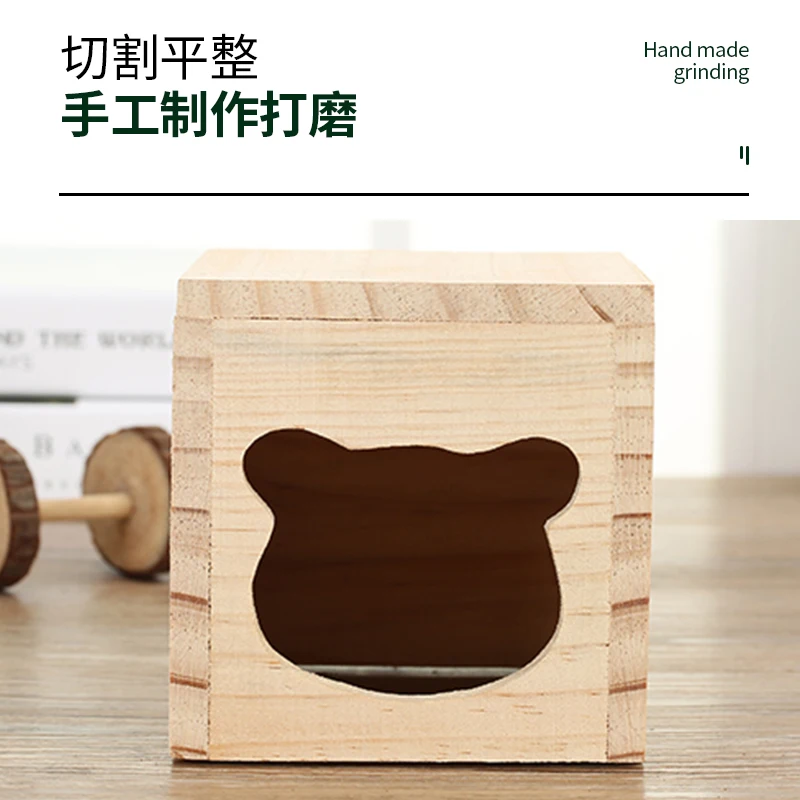 

Handmade Spring and Summer Log Hamster Djungarian Hamster Squirrel Guinea Pig Dutch Pigsty Solid Wood House Pet Supplies