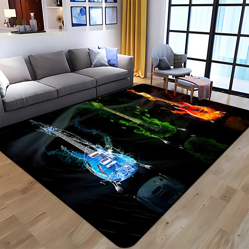 Music Guitar Piano Printed Room Bedroom Floor Mat  Rugs and Carpet for Home Living Room Study Large Rug carpets for bed room
