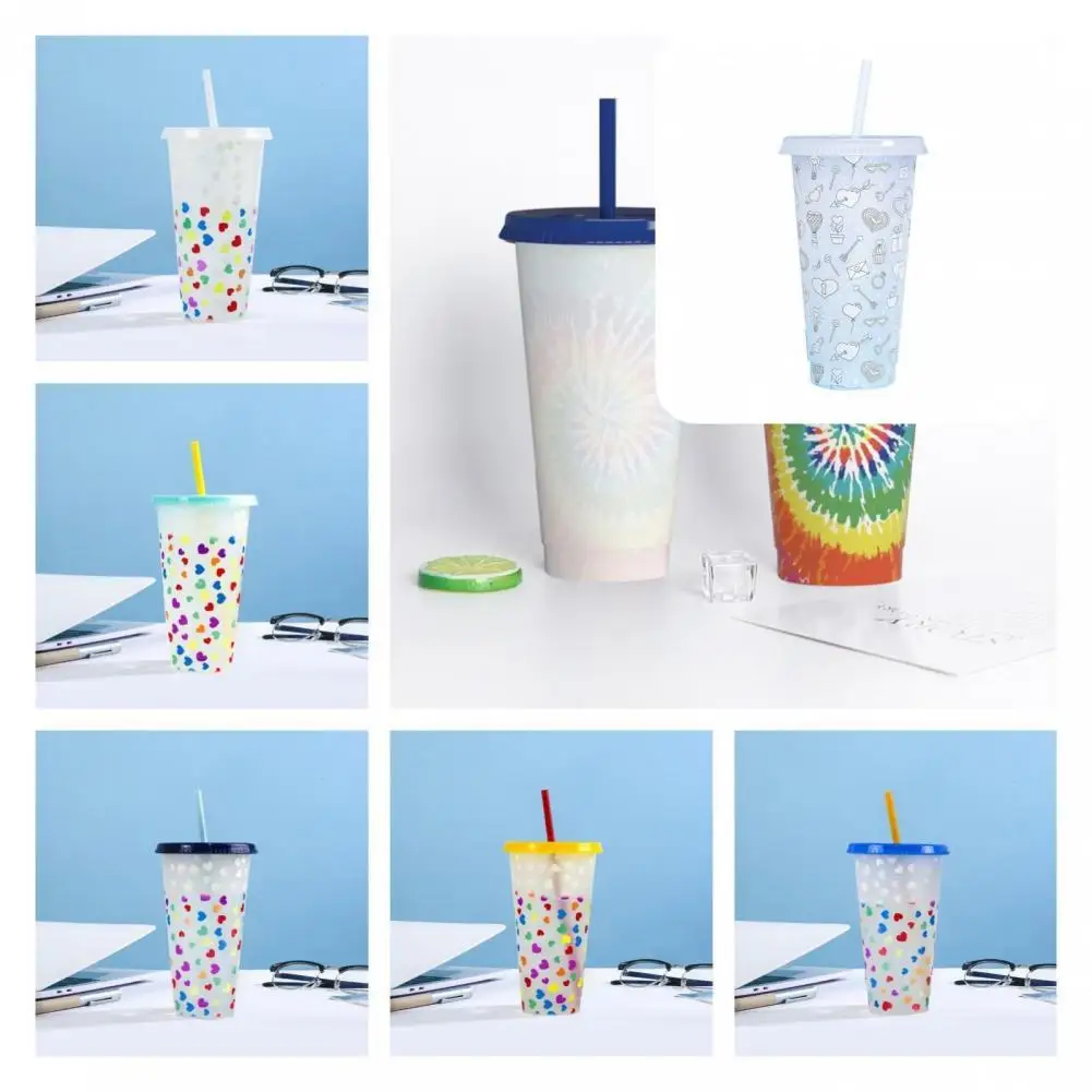 

Excellent Straw Cup Food Grade Lightweight Creative Color Changing Water Drinking Cup Water Tumbler Water Cup