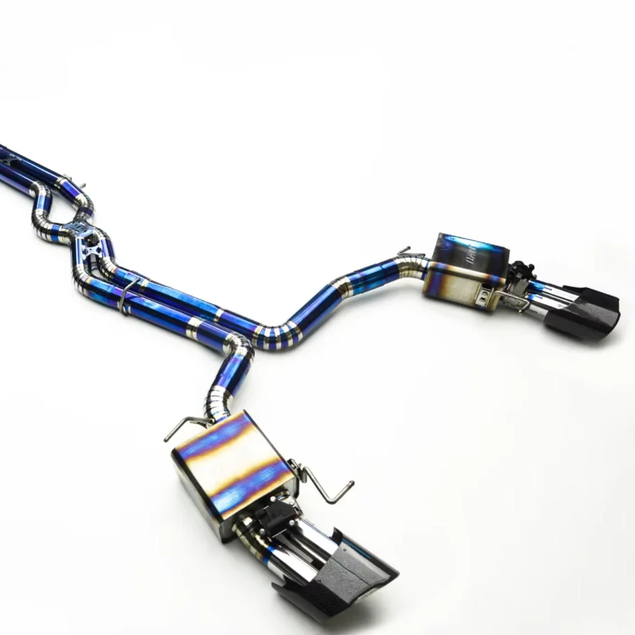 Фото Выхлопная система Dream Car New Cende Performance RS6 C8 Catback из нержавеющей стали 304 с титановыми электронными клапанами и карбоновыми насадками, гарантия 1 год №1