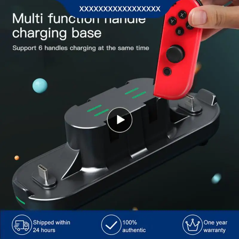 

Game Controller Chargers 6 In 1 Portable Gamepad Charger Station Reliable Plug And Charge Effective Gamepad Charging Dock Type-c