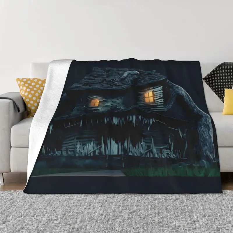 

Фланелевое Одеяло с черепом, теплый флисовый мягкий плед для Хэллоуина, офиса, осеннего сезона