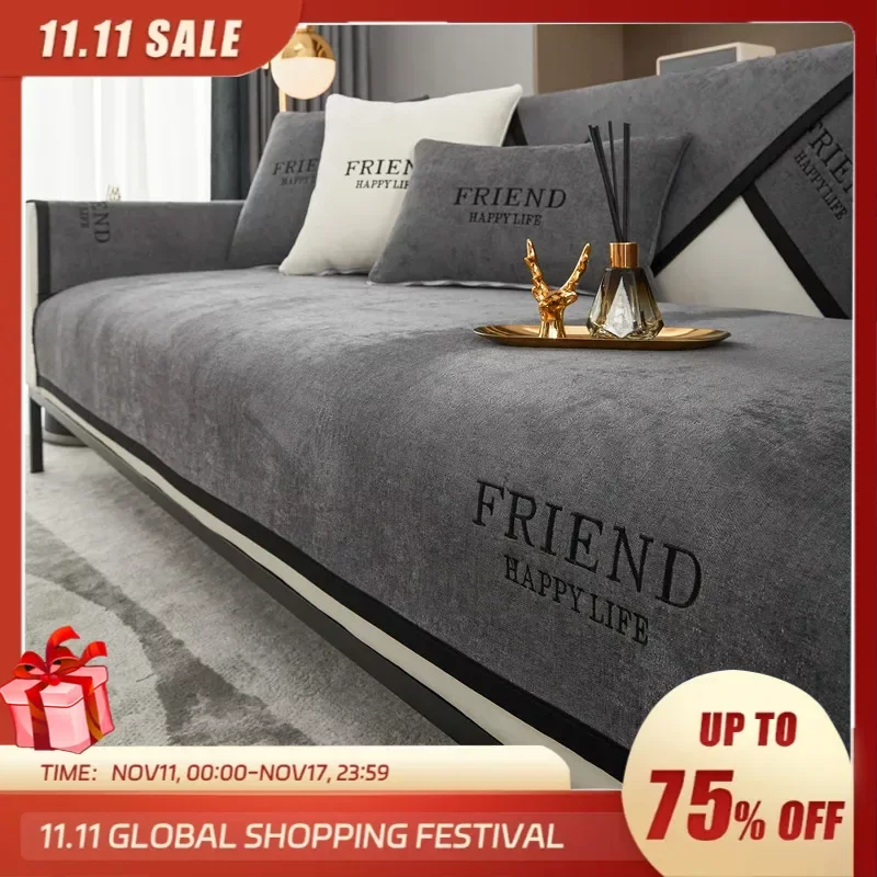 

Luxury Sofa Cushion for Living Room Chenille Non-slip Sofas Towel Couch Cover Corner Sofa Towes Seat Pad Home Protection Covers