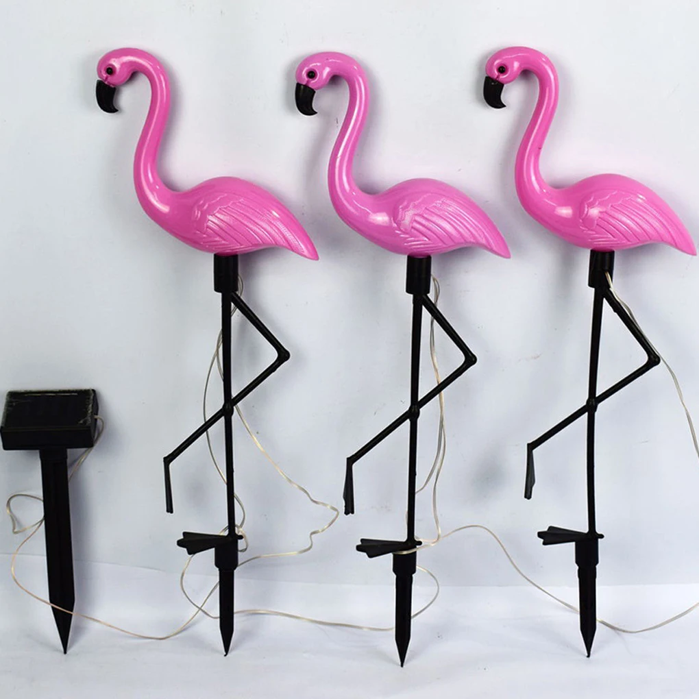 

Lamp Flamingo Lovely Lifelike Light Decoration Romantic Waterproof Decorative Lamps Courtyard Lawn One Drags Three