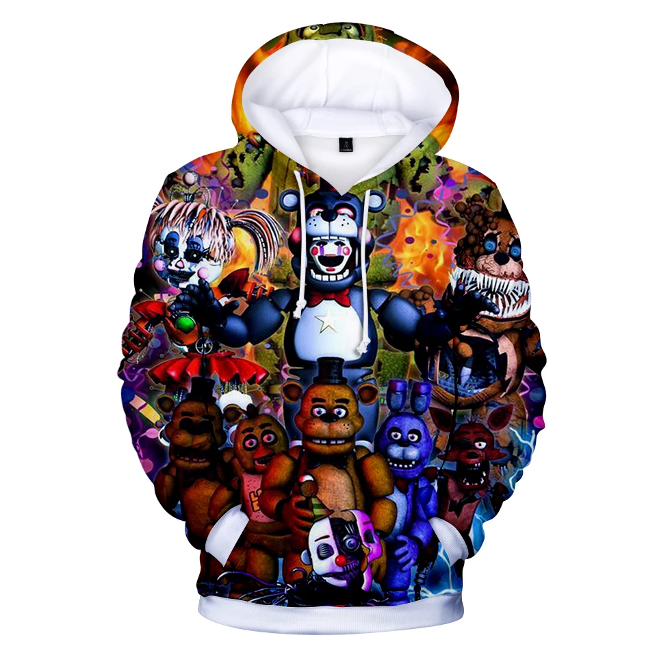 2022 New Autumn 3D Print Five Nights at FNAF Sweatshirt For Boys School Hoodies For FNAF Costume For Teens Sport Clothes Kids