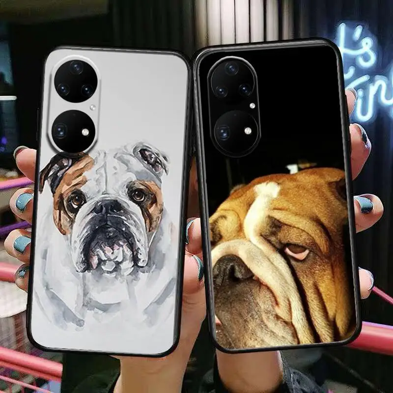 Чехол для телефона с рисунком английского бульдога Huawei p50 P40 p30 P20 10 9 8 Lite E Pro Plus