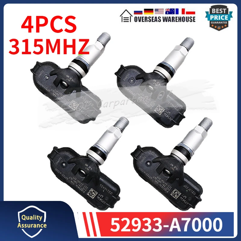 315 МГц TPMS датчик давления в шинах 4 шт. 52933-A7000 для Hyundai Elantra Coupe Kia Forte5 датчик давления в шинах 52933-3X205