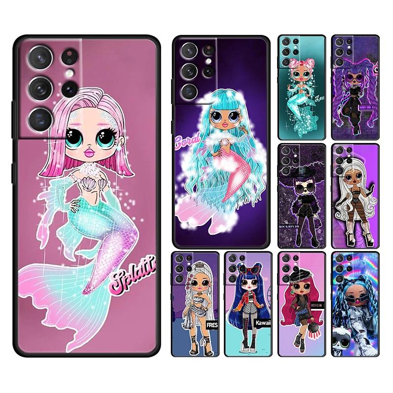 

L.O.L. SURPRISE Doll Cartoon For Samsung Galaxy S22 S21 S20 Ultra Plus Pro S10 S9 S8 4G 5G TPU Soft Black Silicone Phone Case